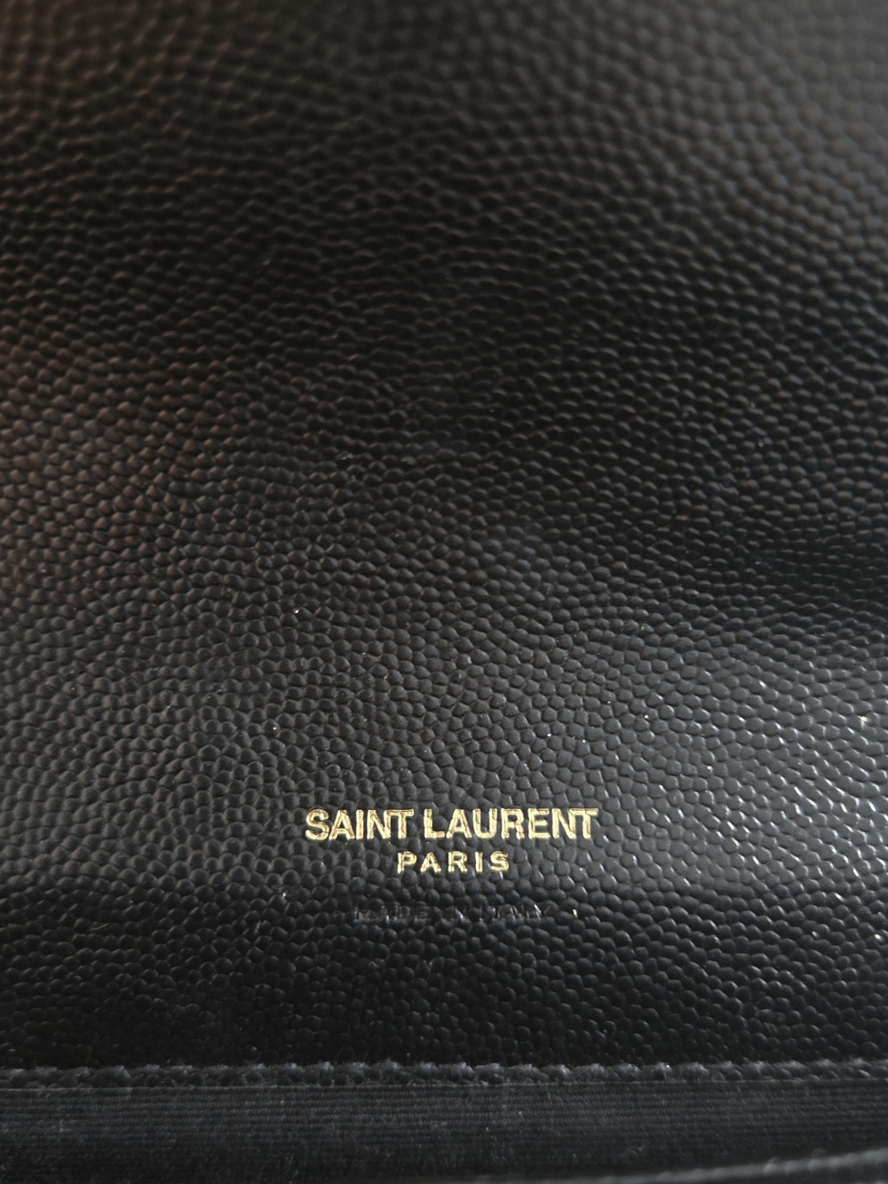 Saint Laurent Black Quilted Leather Wristlet Clutch with Gold YSL Logo - Picture 4 of 5